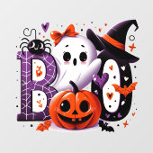 Schattigee Ghost & Pumpkin 'Boo' Halloween Raamsticker (Vel)