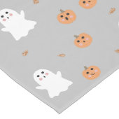 Schattigee Ghost & Pumpkin Grey Halloween Pattern Lange Tafelloper (Hoek)
