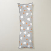 Schattigee Ghost & Pumpkin Grey Halloween Pattern Lichaamskussen (Achterkant (Verticaal))