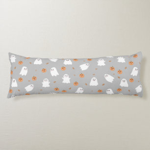 Schattigee Ghost & Pumpkin Grey Halloween Pattern Lichaamskussen