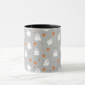 Schattigee Ghost & Pumpkin Grey Halloween Pattern Mok (Midden)
