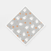 Schattigee Ghost & Pumpkin Grey Halloween Pattern Servet (Hoek)