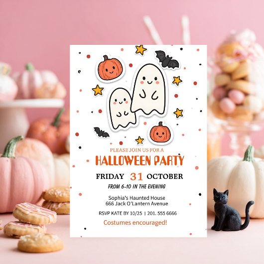 Schattigee Ghost & Pumpkin Halloween Kaart