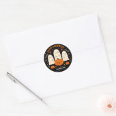 Schattigee Ghost & Pumpkin Halloween Ronde Sticker (Envelop)