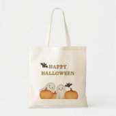Schattigee Ghost Pumpkin Halloween Tote Bag (Voorkant)