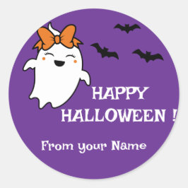 Schattigee Ghost Pumpkin Happy Halloween gepersona Ronde Sticker
