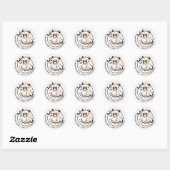 Schattigee Ghost Round Sticker - Halloween Bow & B (Vel)