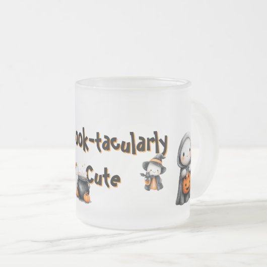 Schattigee Ghost Snoep Custom Spook Matglas Koffiemok (Voorkant rechts)