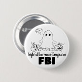 Schattigee Ghost Undercover FBI Halloween Button (Voorkant /achterkant)