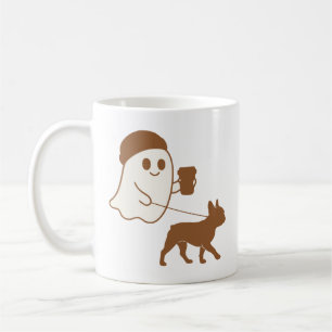 Schattigee Ghost Walking Frenchie Koffiemok
