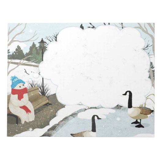 Schattigee Ghost winter eendenvijver Notitieblok (Voorkant)