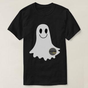 SCHATTIGEE GHOST WITTE KLEUR MET ZAKELIJK MERK LOG T-SHIRT