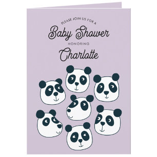 Schattigee Giant Panda Beer Baby shower Uitnodigin Bedankkaart
