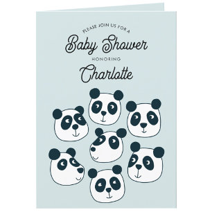 Schattigee Giant Panda Beer Baby shower Uitnodigin Bedankkaart
