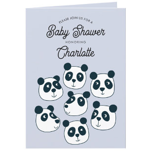 Schattigee Giant Panda Beer Baby shower Uitnodigin Bedankkaart