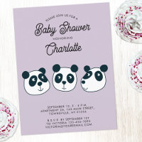 Schattigee Giant Panda Beer Baby shower Uitnodigin