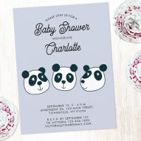 Schattigee Giant Panda Beer Baby shower Uitnodigin