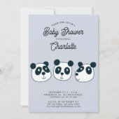 Schattigee Giant Panda Beer Baby shower Uitnodigin Kaart (Voorkant)