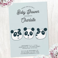Schattigee Giant Panda Beer Baby shower Uitnodigin