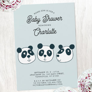 Schattigee Giant Panda Beer Baby shower Uitnodigin Kaart