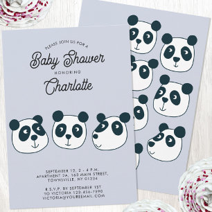 Schattigee Giant Panda Beer Baby shower Uitnodigin Kaart