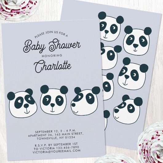 Schattigee Giant Panda Beer Baby shower Uitnodigin Kaart