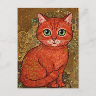 Schattigee Ginger Cat Gustav Klimt Briefkaart