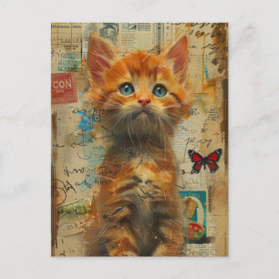 Schattigee Ginger Kitten Collage Briefkaart