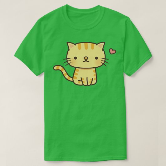 Schattigee Ginger Tabby Cat Doodle T-shirt (Design voorkant)