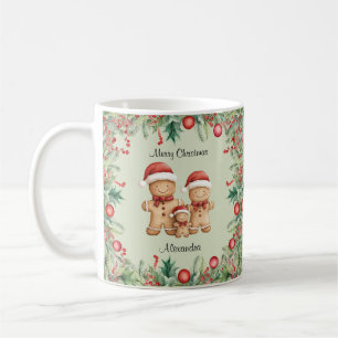 Schattigee Gingerbread Cookie Familie Kerstmis Koffiemok
