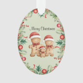 Schattigee Gingerbread Cookie Familie Kerstmis Ornament (voorkant)