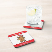 Schattigee Gingerbread Man aangepaste kerst Bier Onderzetter (Rechterzijde)