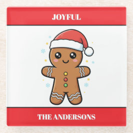 Schattigee Gingerbread Man aangepaste kerst Glazen Onderzetter