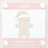 Schattigee Gingerbread Man aangepaste kerst Glazen Onderzetter (Achterkant)