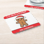 Schattigee Gingerbread Man aangepaste kerst Kartonnen Onderzetters (Gebogen)
