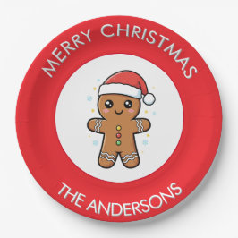 Schattigee Gingerbread Man aangepaste kerst Papieren Bordje