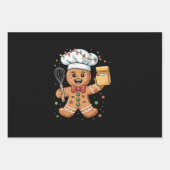 Schattigee Gingerbread Man Baker Christmas Chef Ba Inpakpapier Vel (Voorkant)
