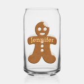 Schattigee Gingerbread Man Cookie Christmas Can Gl Blikvorm Glas (Voorkant)