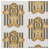 Schattigee Gingerbread Man Cookie Pattern Custom Stof (Close Up)