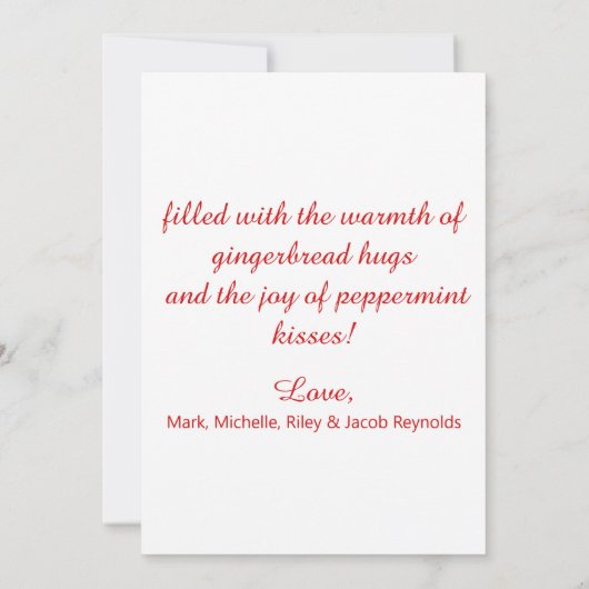 Schattigee Gingerbread Man Kerst Flat Vakantie Kaa Feestdagenkaart (Achterkant)