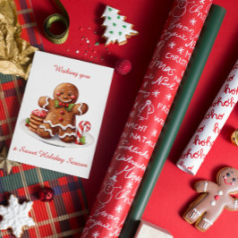 Schattigee Gingerbread Man Kerst Flat Vakantie Kaa Feestdagenkaart