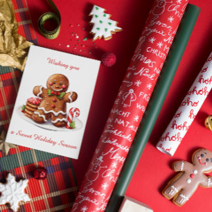 Schattigee Gingerbread Man Kerst Flat Vakantie Kaa Feestdagenkaart