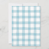 Schattigee Gingham Baby is Brouwen Douche Uitnodig Kaart (Achterkant)