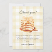 Schattigee Gingham Bow Pannenkoek Brunch Baby show Bedankkaart (Voorkant)