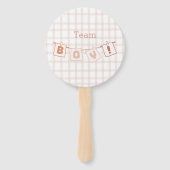 Schattigee Gingham Notedry Baby shower Genderonthu Handwaaier (Achterkant)