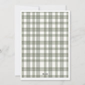Schattigee Gingham Plaid Custom Foto Kerstkaart (Achterkant)