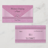 Schattigee Gingham Roze Witte Check Button Visitekaartje (Voorkant / Achterkant)
