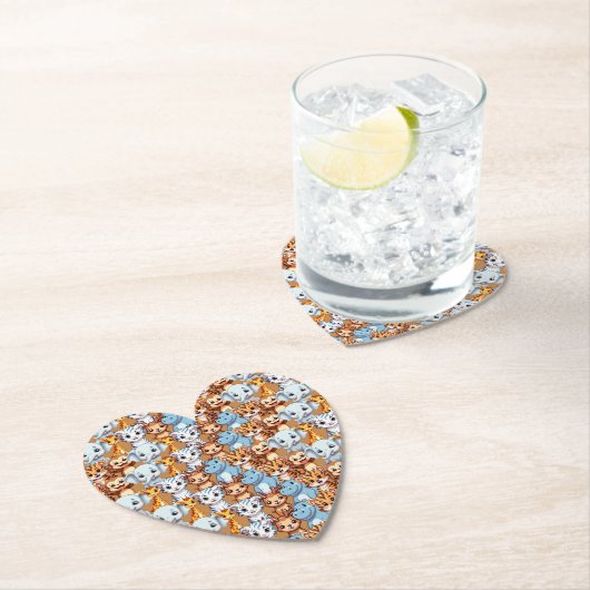 Schattigee giraf nijlpaard wild oerwoud safari Pat Kartonnen Onderzetters (Insitu)