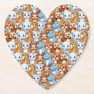 Schattigee giraf nijlpaard wild oerwoud safari Pat Kartonnen Onderzetters