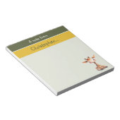 Schattigee giraffe aangepaste naam groene kinderen notitieblok (Schuin)